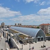 Gare de Montpellier Saint-Roch - Vue en hauteur  sur pont de Sete (Juillet 2014)