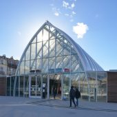 Gare de Montpellier Saint-Roch, le pignon vitre (dec. 2014)